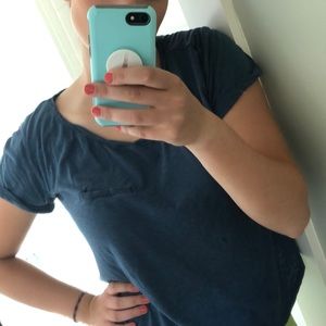 Blue shortlseeve flowy
